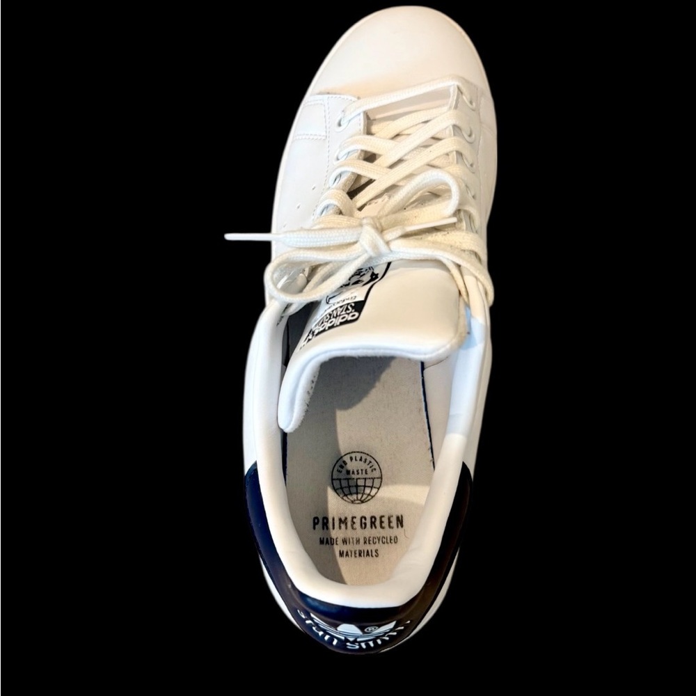 Adidas Stan Smith White/Navy Sneakers, Size 10.5 US Men's Great Condition In Box - Picture 7 of 9